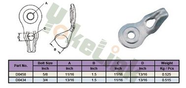 5/8" Forged steel Angle Thimble Eyelet  for guying utility poles