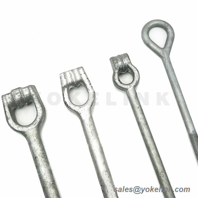 ANSI/IEEE C135.1 Oval Eye Bolt Utility Pole Anchor Rod For Guying With Expanding And Cross Plate Anchors