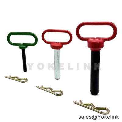 Forged Red Head Hitch Pin 1/2" with R clip for farm tractors and trailers