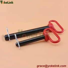 Red handle hitch pin for boats, campers, trailers, equipment and other valuable assets