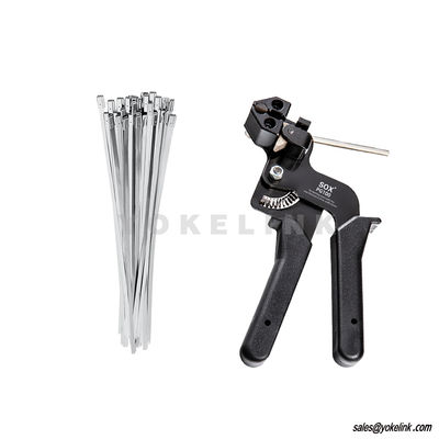 Adjustable Tensioning and Cutting Tool 200pcs 304 Self-Locking Fastening Stainless Steel Cable Tie Gun