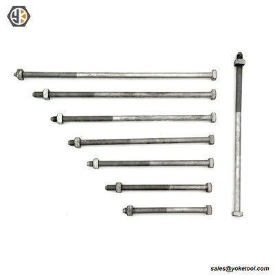 ANS/IEEE Std C135.80 HDG Square Head Machine Bolts 3/8 1/2 5/8 3/4 Pole Line Fasteners