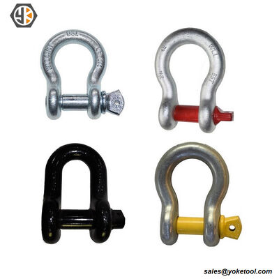 D-type American Shackle Zinc Plated Galvanized Anchor Shackle Bolts