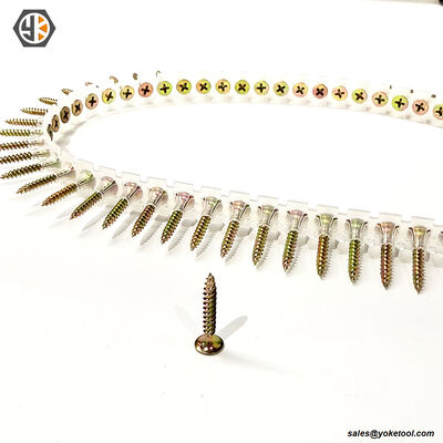 Zinc Yellow Collated Chipboard Decking Screws Collated Drywall Screws For Screw Gun