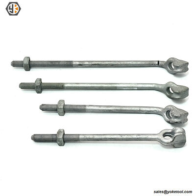 Power Utilities Rod Expanding Cross Plate Anchor, 3/4in X 9ft Twineye Anchor Rods