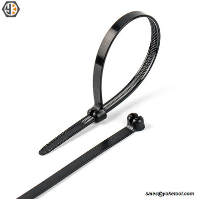 Black Reusable Releasable Adjustable Nylon Cable Zip Ties