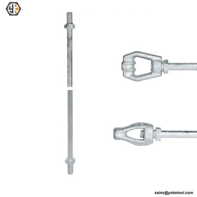 HDG Per ASTM A153 Extension Anchor Rod With Twin Triple Eye Nuts