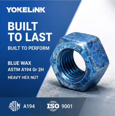 ASME B18.2.2 Blue Wax ASTM A194 Gr 2H Heavy Hex Nut | Anti-Galling Coated