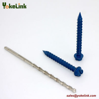 Hex Washer Head Concrete Screw Hi-Lo Thread Screws Ruspert Tapcon Screw with Drill bit