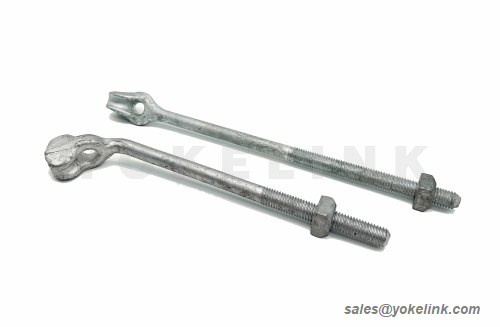 ANSI/IEEE C135.1 Oval Eye Bolt Utility Pole Anchor Rod For Guying With Expanding And Cross Plate Anchors