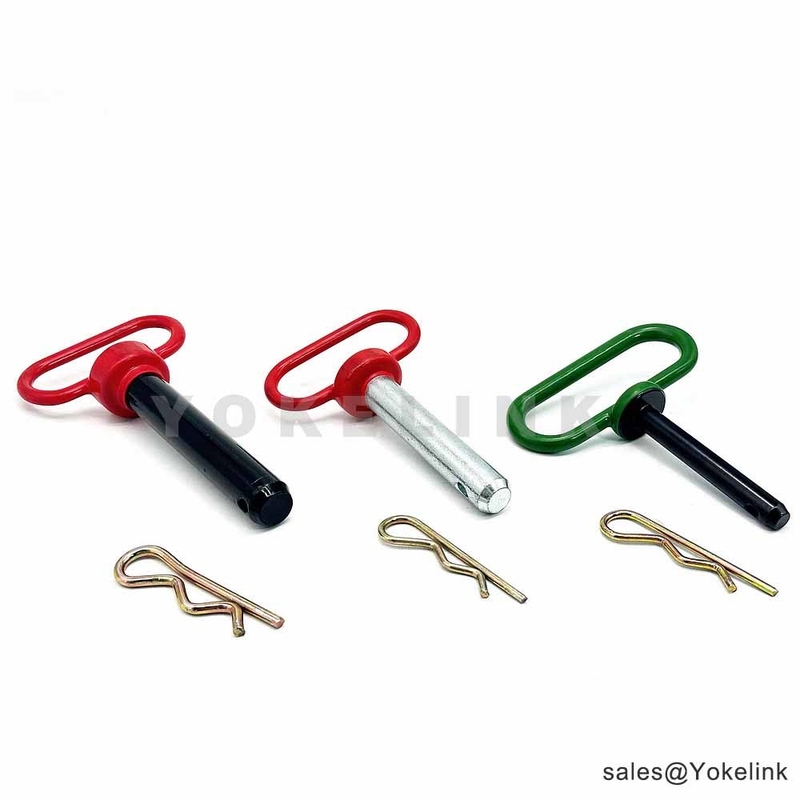 Forged Red Head Hitch Pin 1/2" with R clip for farm tractors and trailers